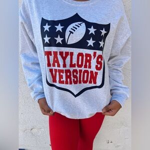 Gray Graphic Football “Taylor’s Version” Crewneck Sweatshirt